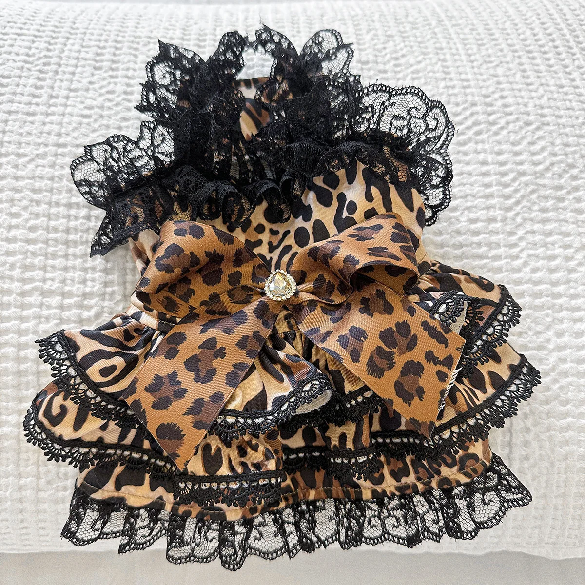 Vestido Leopardo para Cães e Gatos Pequenos de Verão - Image 4