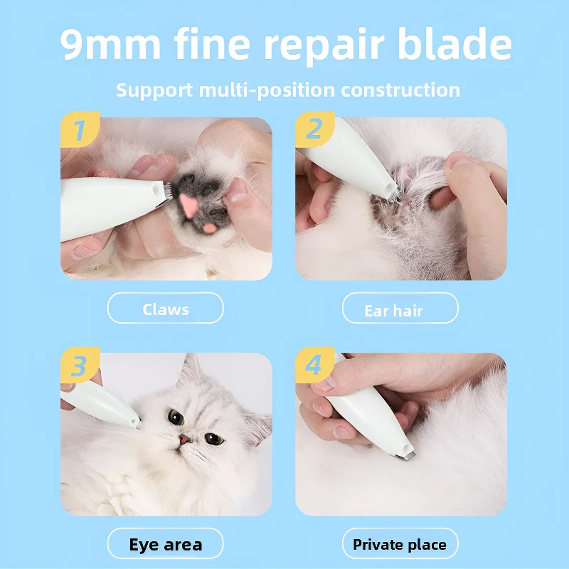 Aparador de Pelos para Patas de Cães e Gatos Recarregável USB 500mAh - Imagem 3
