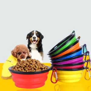 tigela dobrável de silicone para cães