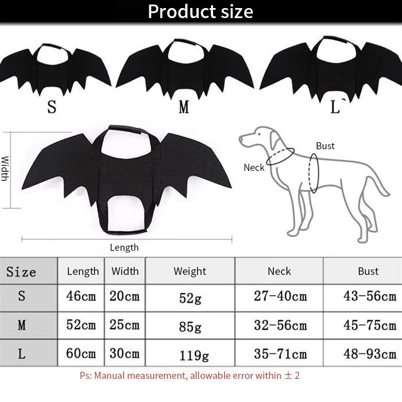 Fantasia de Morcego para Gatos e Cães de Pelúcia para Festas - Imagem 6