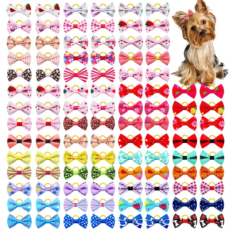Laços Artesanais para Cães e Gatos Pequenos, 30 Peças com Elástico - Imagem 5