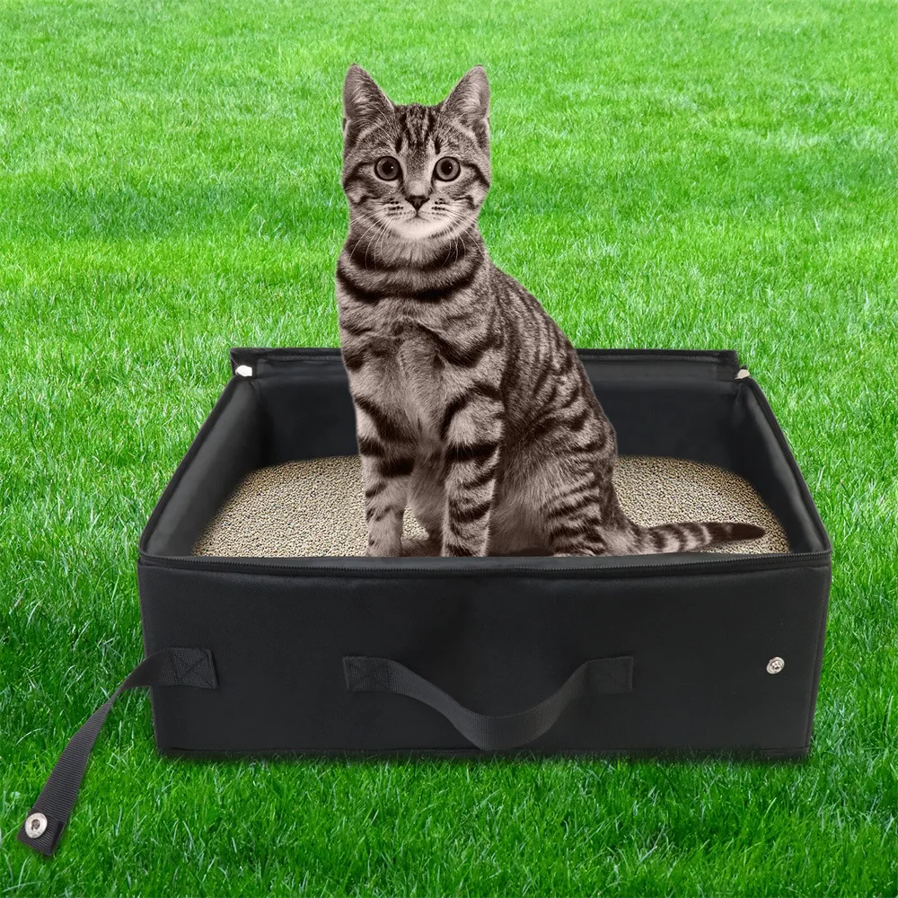 Caixa de Areia Portátil para Gatos Dobrável 40x30x15 cm Impermeável - Imagem 6