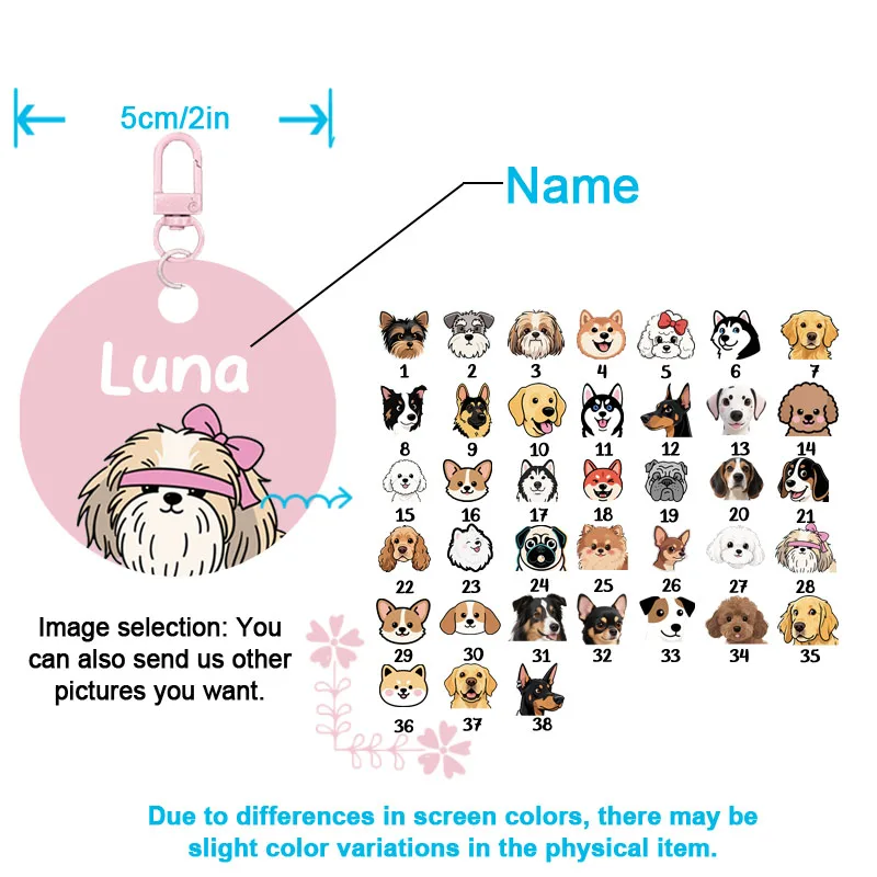 Etiqueta de Identificação para Cães e Gatos Personalizável com Nome - Imagem 4