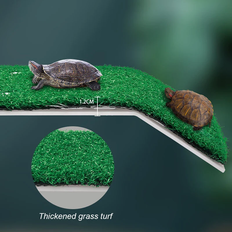 Plataforma de Basking para Tartarugas com Ventosas e Grama Artificial - Imagem 4