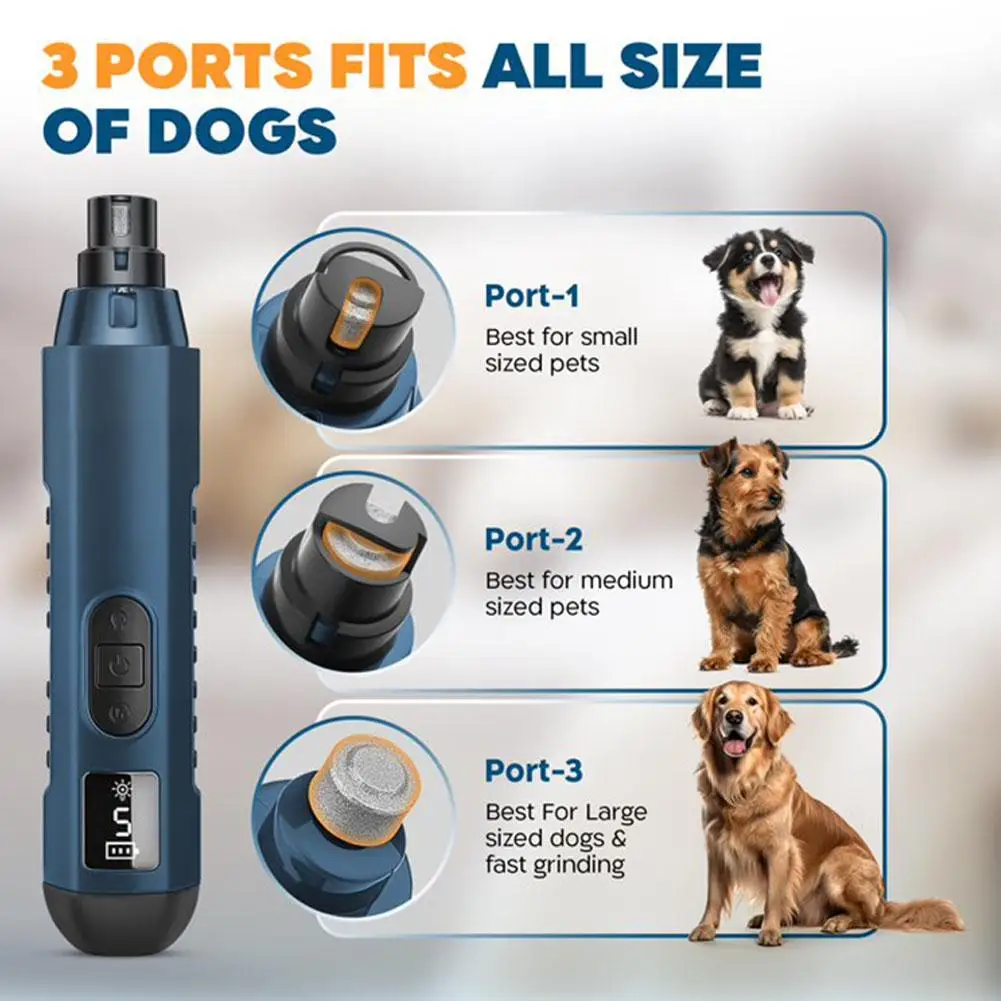 Aparador de Unhas para Cães e Gatos Recarregável USB com Luz LED - Image 4
