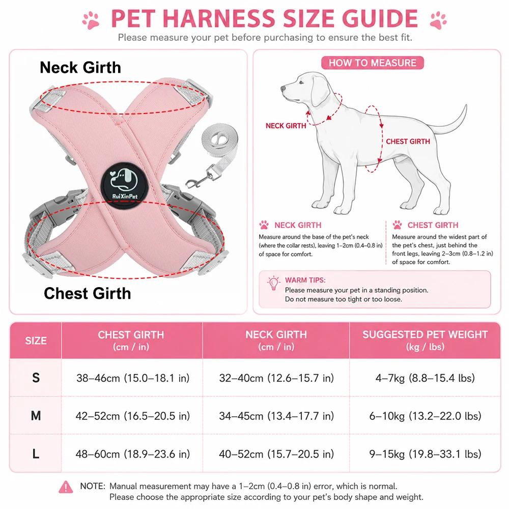 Conjunto Coleira e Arnês Refletivo Ajustável para Cães Pequenos - Image 6