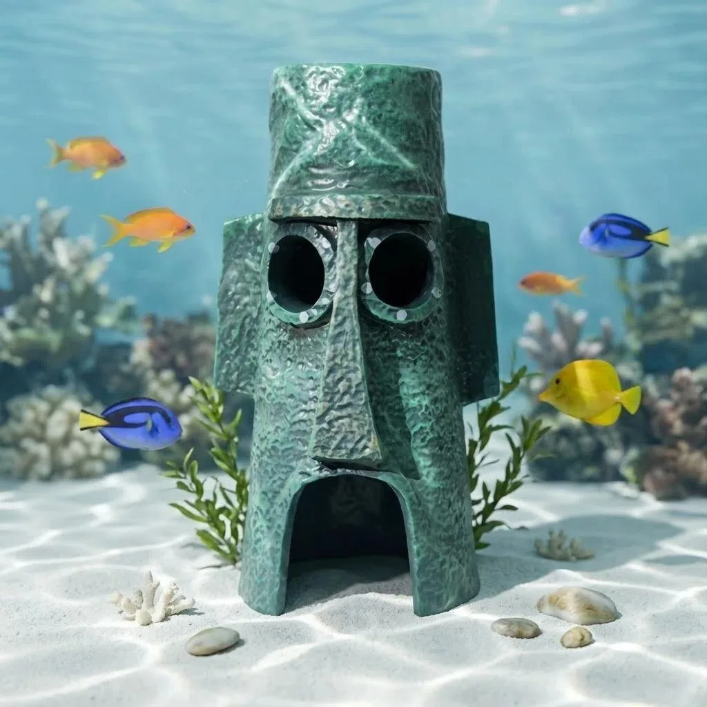estátua moai para aquário
