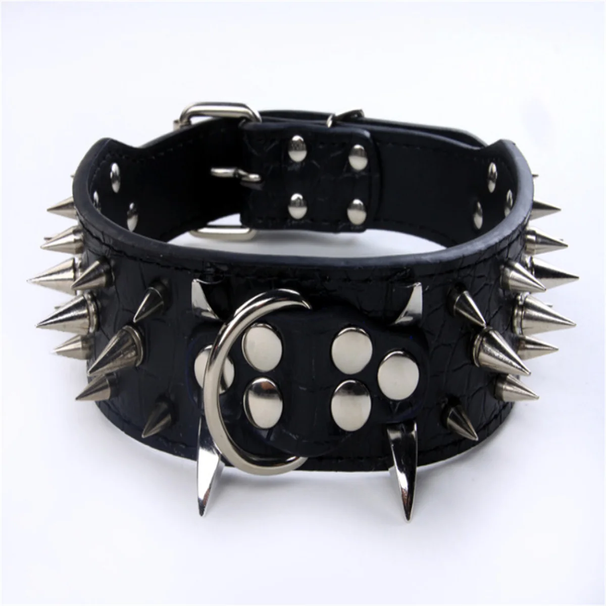 Coleira Cravejada para Cães e Gatos Ajustável com Fivela de Metal - Imagem 3