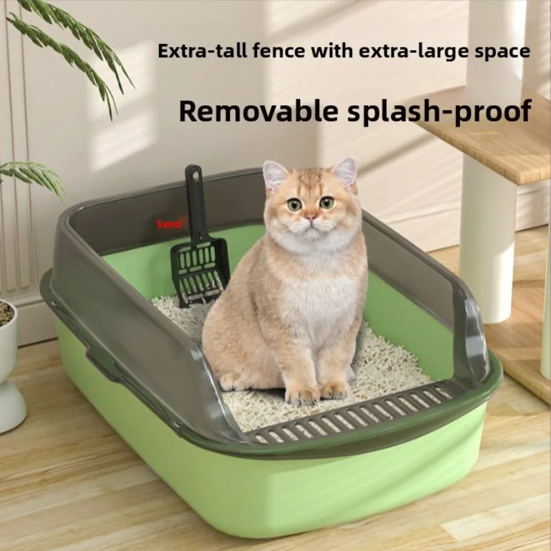 Caixa de Areia para Gatos Semi-Fechada com Borda Anti-Respingo - Imagem 2