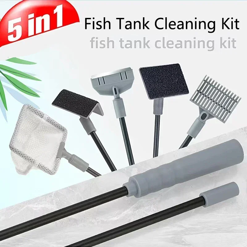 Kit de Limpeza 5 em 1 para Aquário com Rede e Raspador - Image 2
