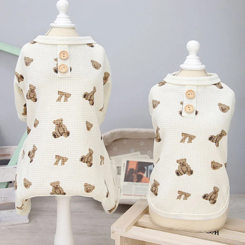 Pijama Sem Mangas para Cães e Gatos de Poliéster com Estampa Animal - Imagem 2