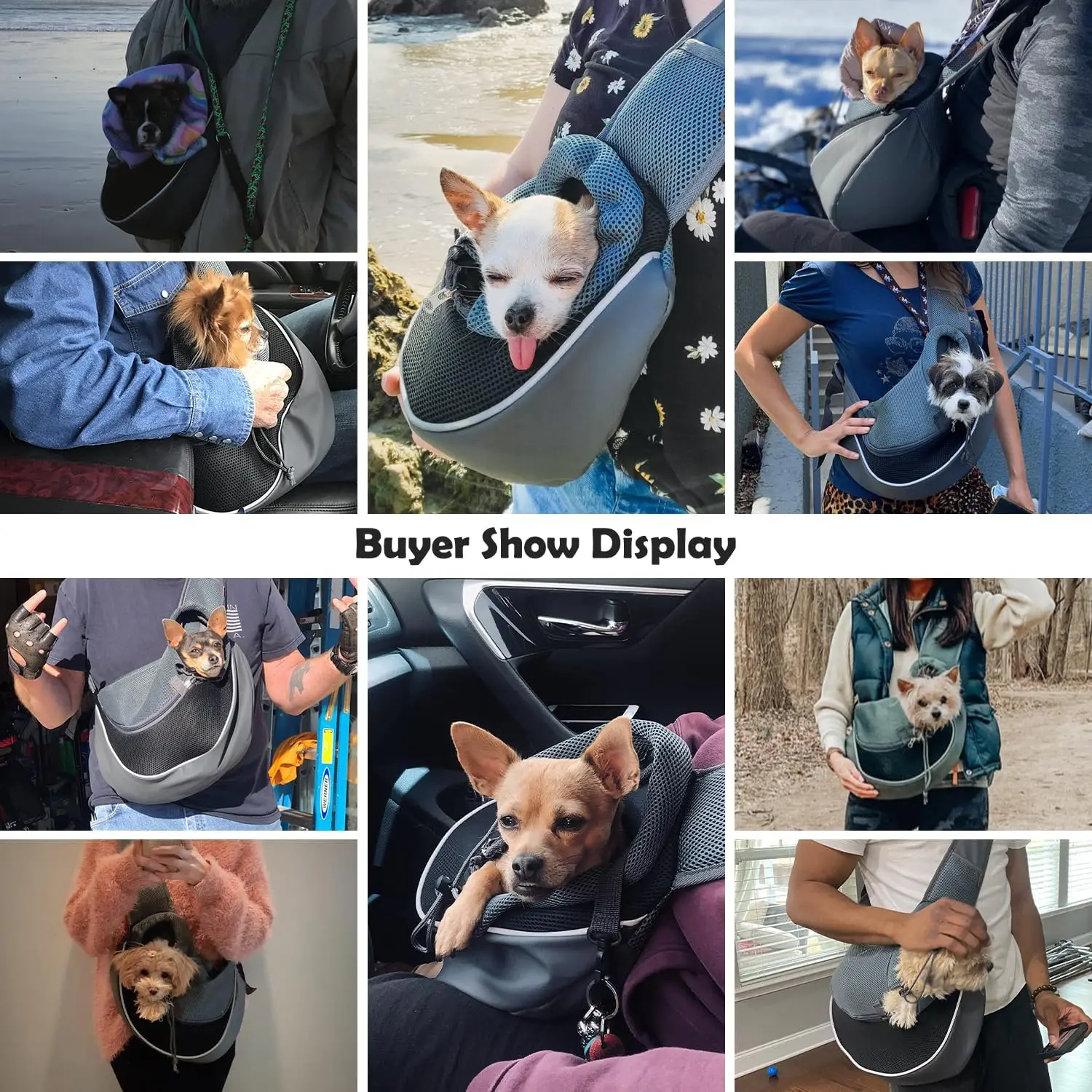 Bolsa de Ombro Pet Sling para Cães e Gatos Pequenos até 5 kg - Imagem 6