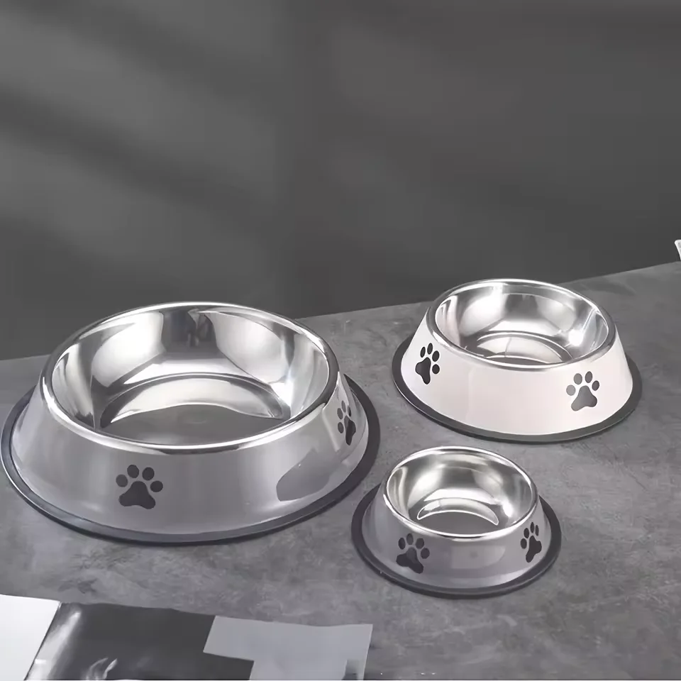 Tigela para Cães de Aço Inoxidável com Base Antiderrapante - Imagem 3