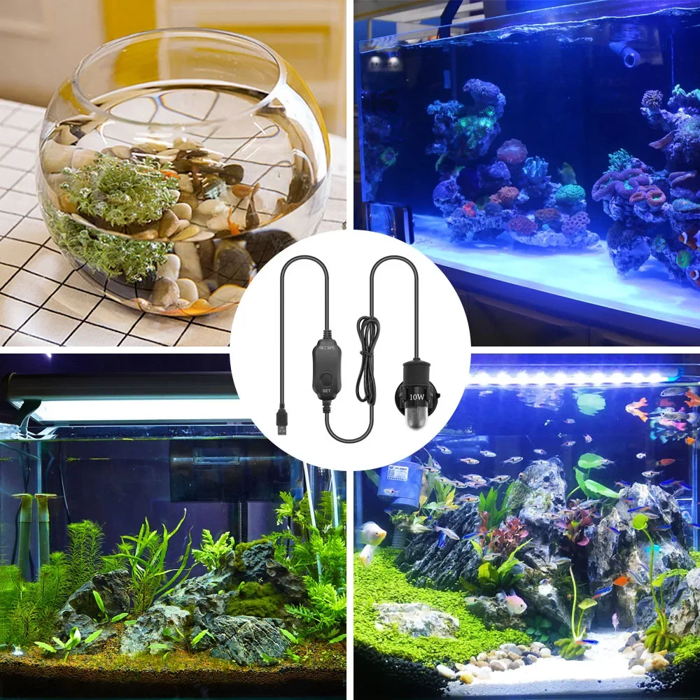 Mini Aquecedor para Aquário USB 10W com Termostato 18-34°C - Imagem 5