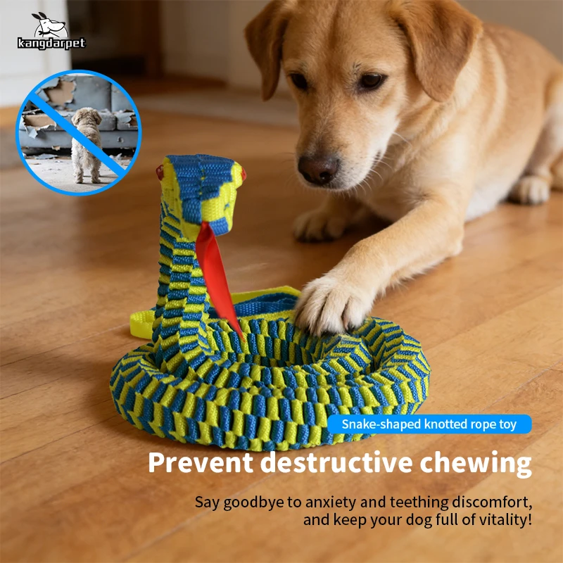 brinquedo de corda para cães em formato de cobra