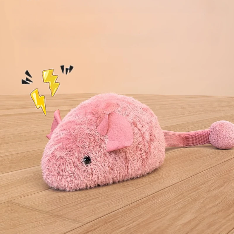 Brinquedo de Pelúcia para Gatos Rato Luminoso com Som de Animal - Imagem 5
