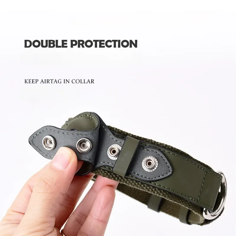 Coleira de Couro para Cães Médios e Grandes com Suporte AirTag - Imagem 4