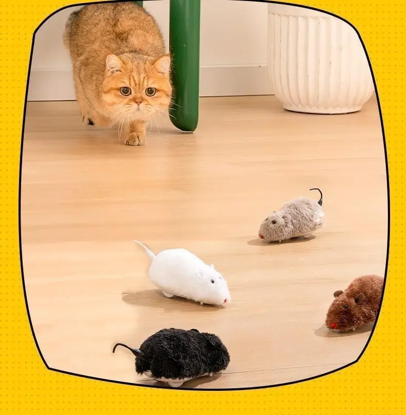Brinquedo de Rato de Pelúcia para Gatos e Cães com Mecanismo de Corda - Imagem 6