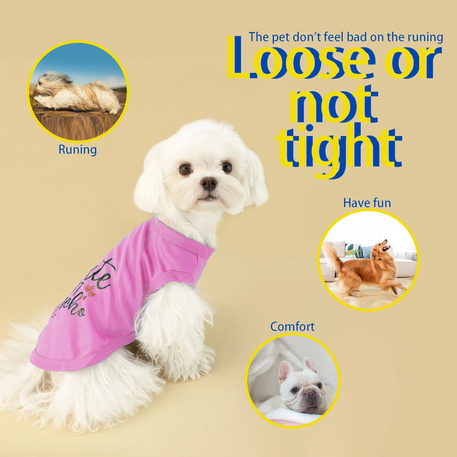 Colete de Verão para Cães Pequenos de Algodão em Cores Variadas - Imagem 4