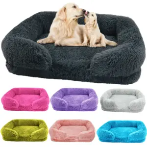 cama retangular lavável para cães e gatos