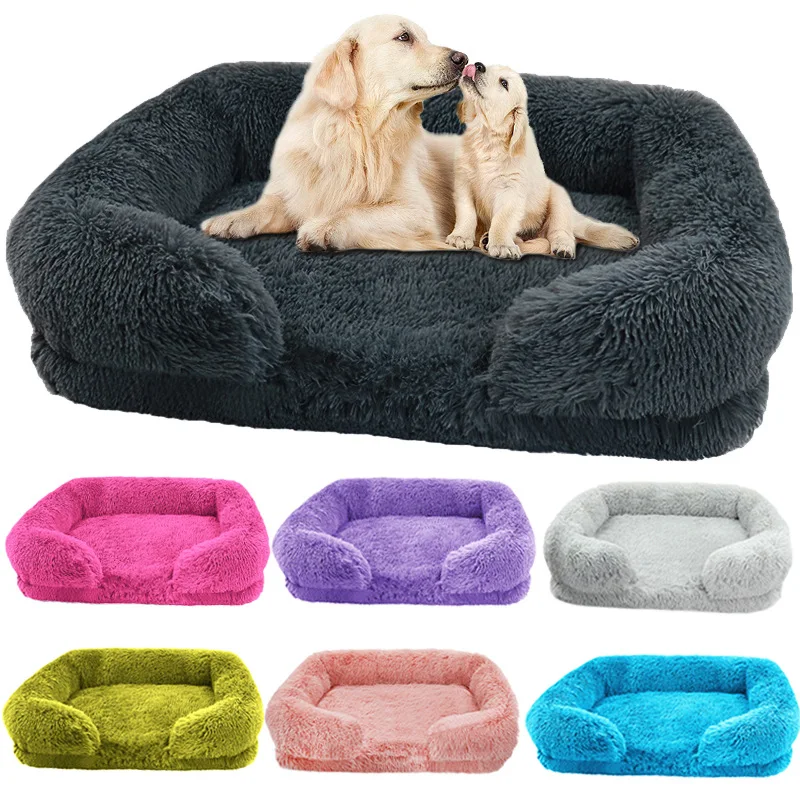 cama retangular lavável para cães e gatos