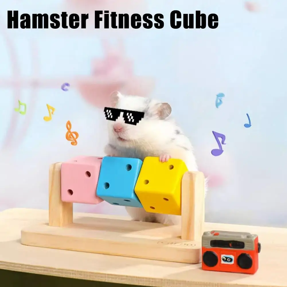 Brinquedo Interativo de Madeira para Hamsters e Pássaros 14 cm Colorido - Imagem 3