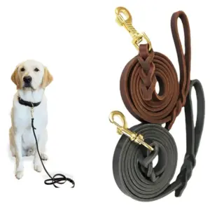guia de couro genuíno para cães