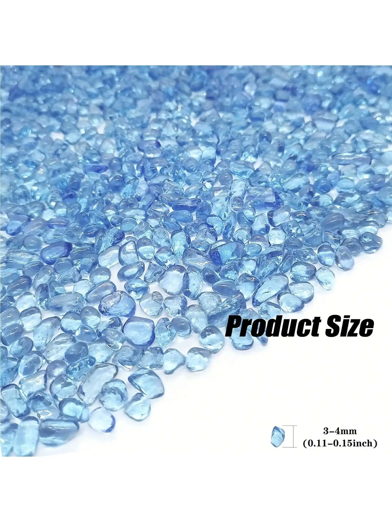 Cascalho de Vidro Azul para Aquário e Vasos 3-4mm - Imagem 2