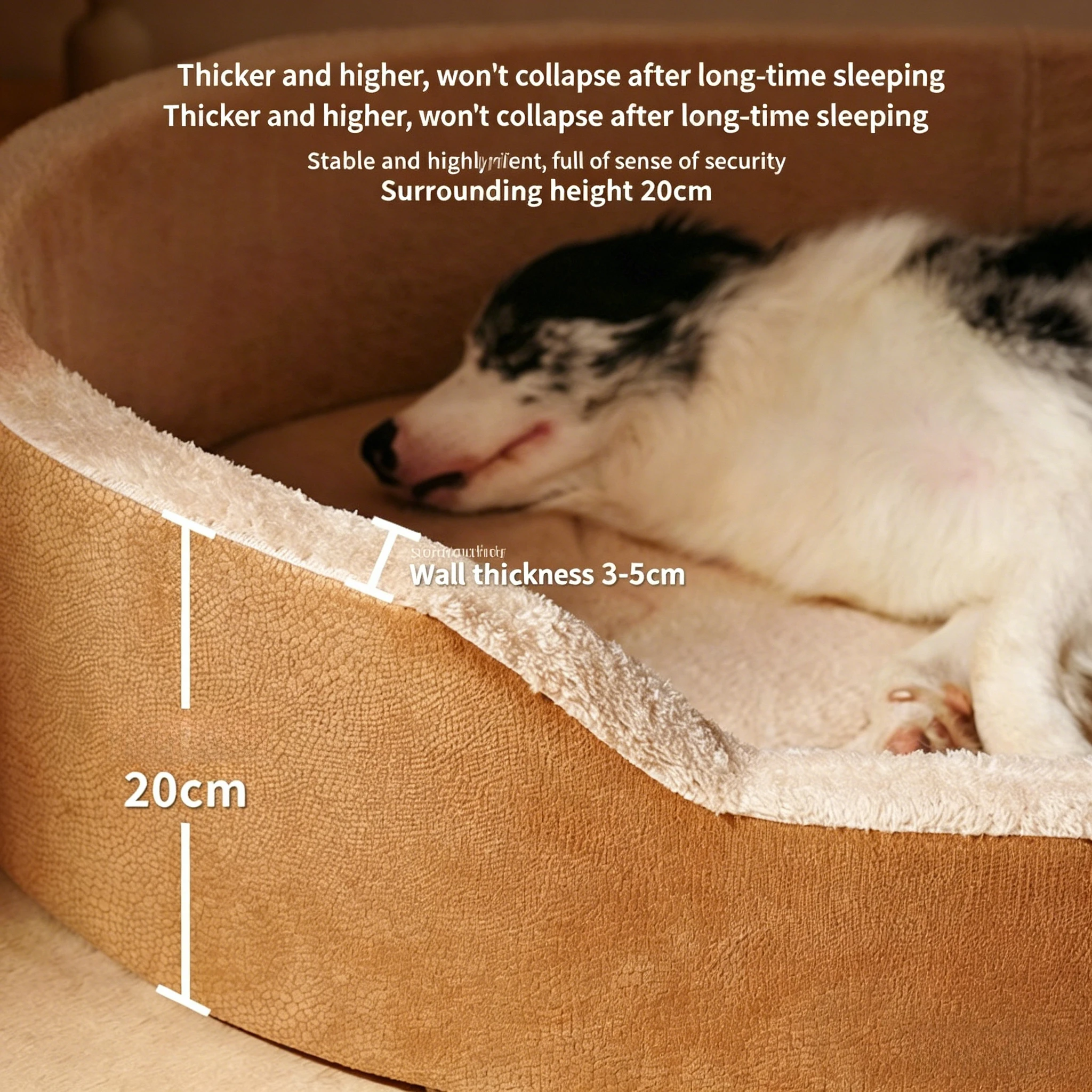 Cama para Cães de Porte Médio em Couro Lichia com Almofada Removível - Image 5