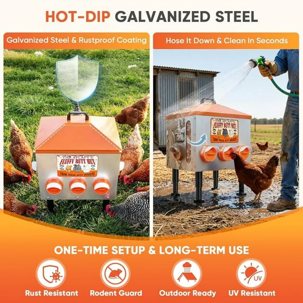Comedouro Automático por Gravidade para Aves com Capa de Chuva - Imagem 4