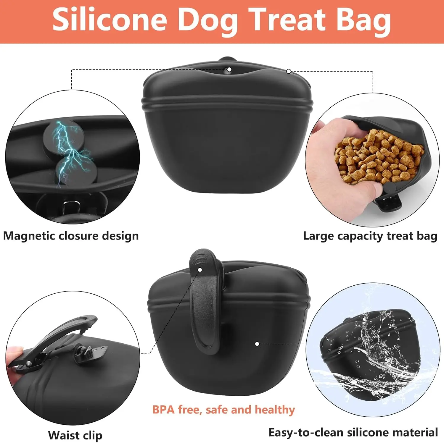 Kit Treinamento para Cães com Bolsa de Petiscos Oxford e Cinto Ajustável - Image 3