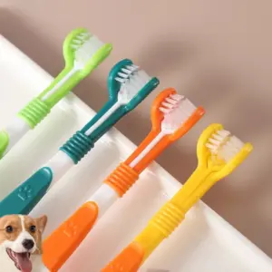 escova de dentes para cães com cabeça tripla
