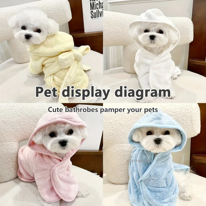 Toalha Roupão para Cães e Gatos de Secagem Rápida Macia - Imagem 6