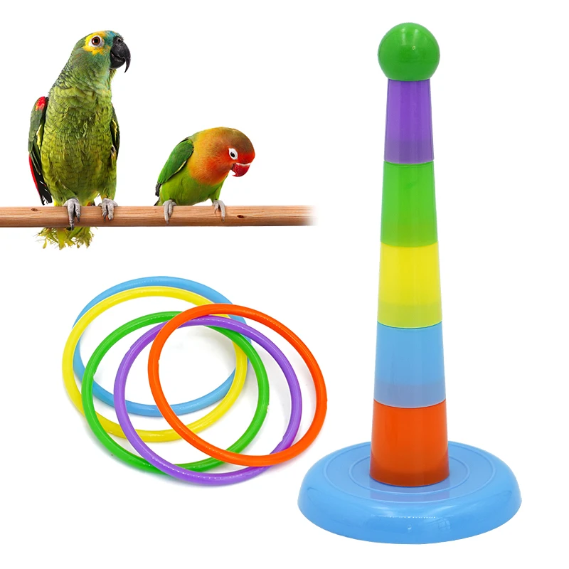 Brinquedo para Pássaros e Papagaios com Anéis de Plástico Coloridos - Imagem 2