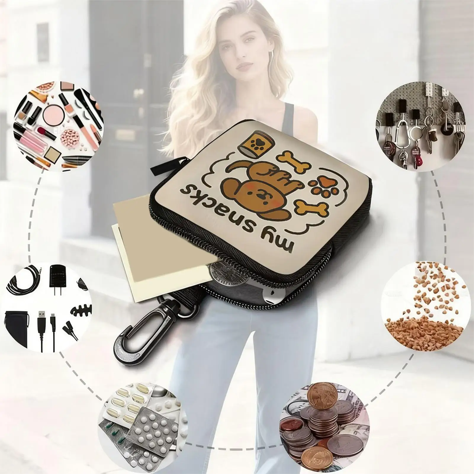 Bolsa de Petiscos para Cães com Mosquetão para Passeio - Imagem 6
