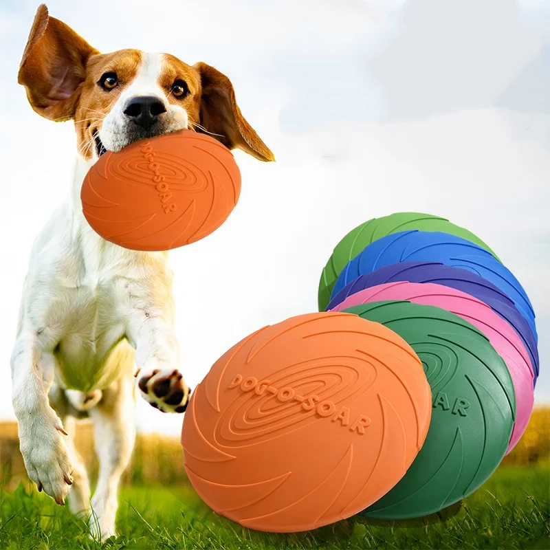 brinquedo disco voador de silicone para cães e gatos