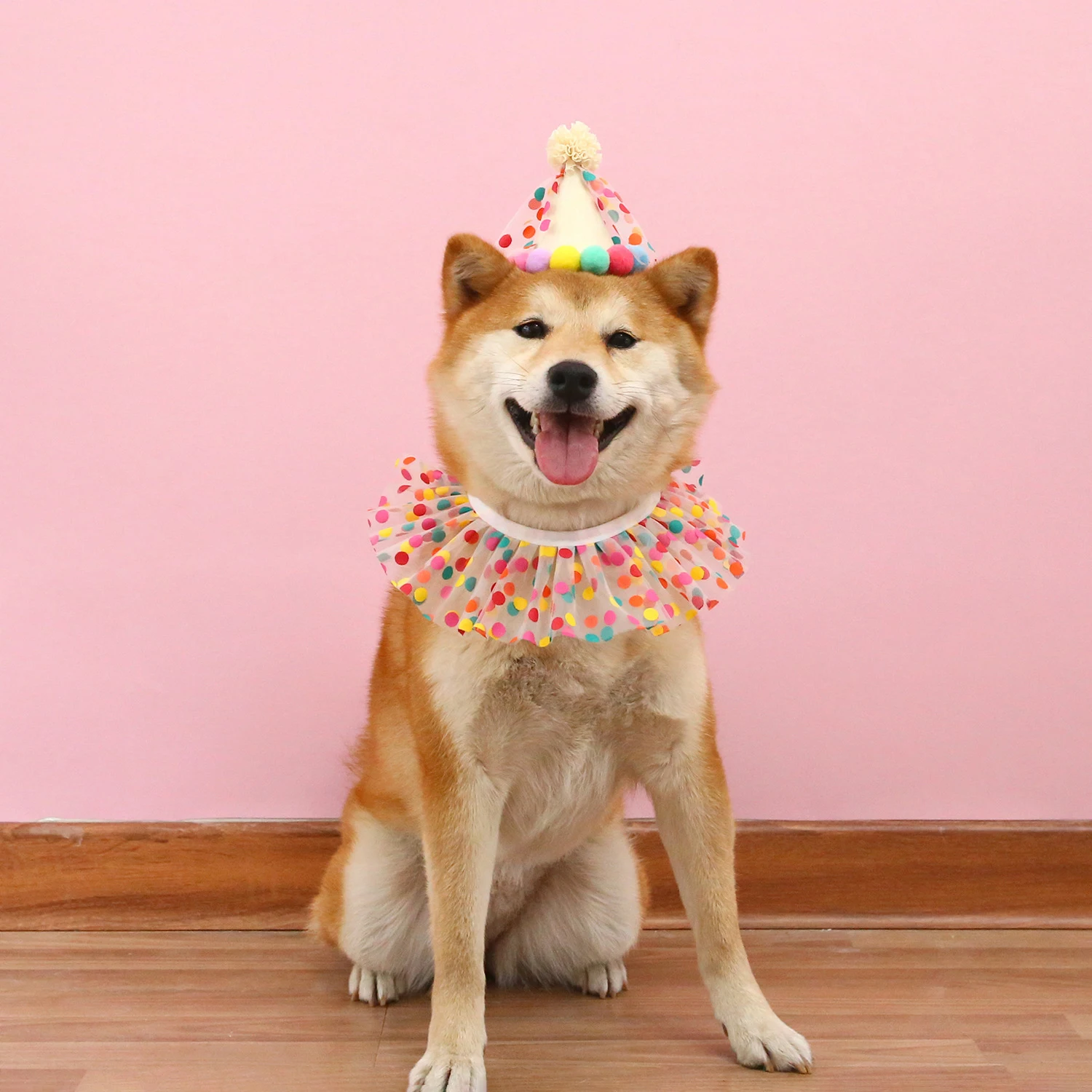 Chapéu de Aniversário para Cães e Gatos com Babador Ajustável - Image 3