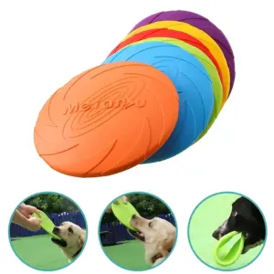 brinquedo disco voador para cães de silicone