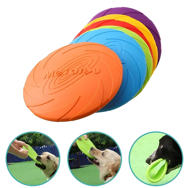 brinquedo disco voador para cães de silicone