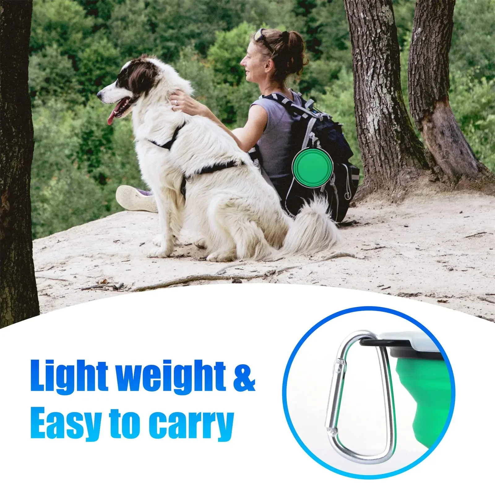 Bacia Dobrável para Cães de Silicone com Ganchos 350 ml - Image 4