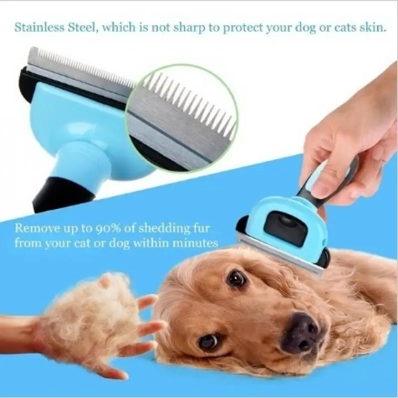 Escova Dupla Face para Cães e Gatos com Pente e Ancinho - Imagem 3