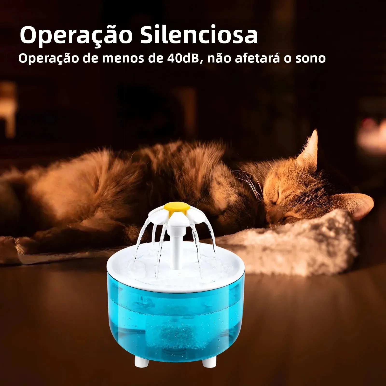 Fonte de Água para Gatos 1200mL com 4 Filtros e Alimentação USB - Imagem 3