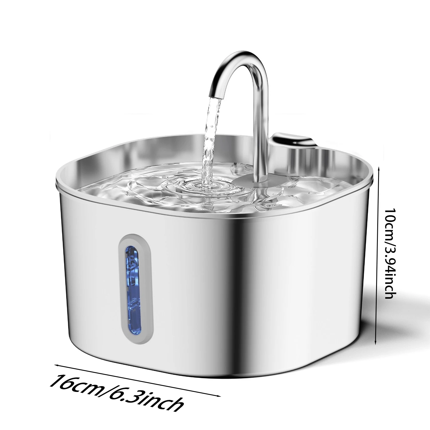 ZYFeeder Fonte de Água para Gatos e Cães 2.2 L Aço Inoxidável - Imagem 3