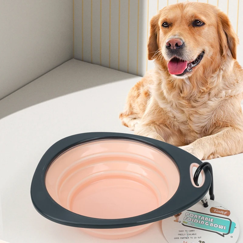 Tigela Dobrável para Cães e Gatos de Silicone com Mosquetão - Image 3