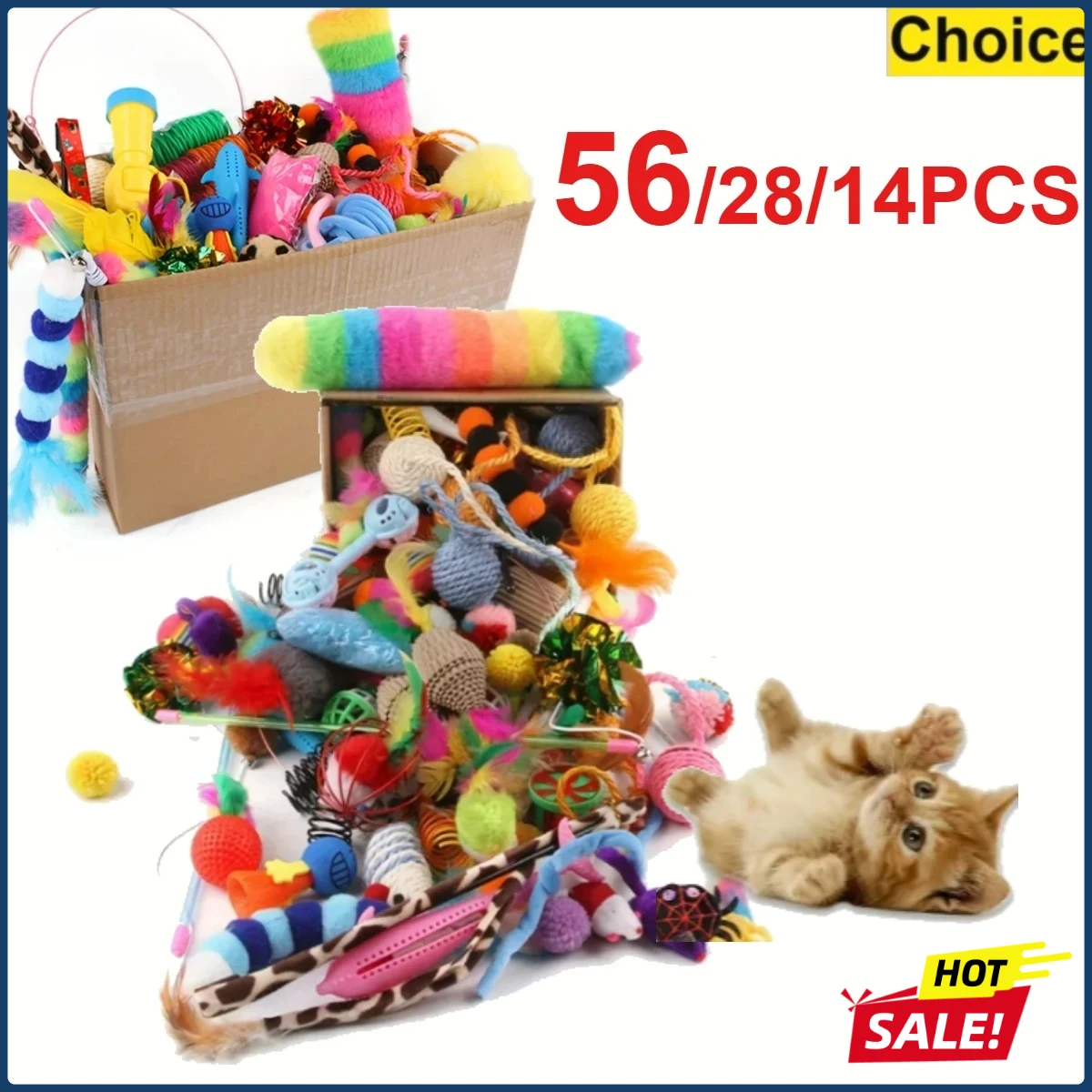 conjunto de brinquedos para gatos
