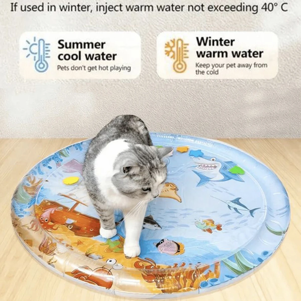 Tapete Refrescante Inflável para Cães e Gatos com Água - Imagem 4