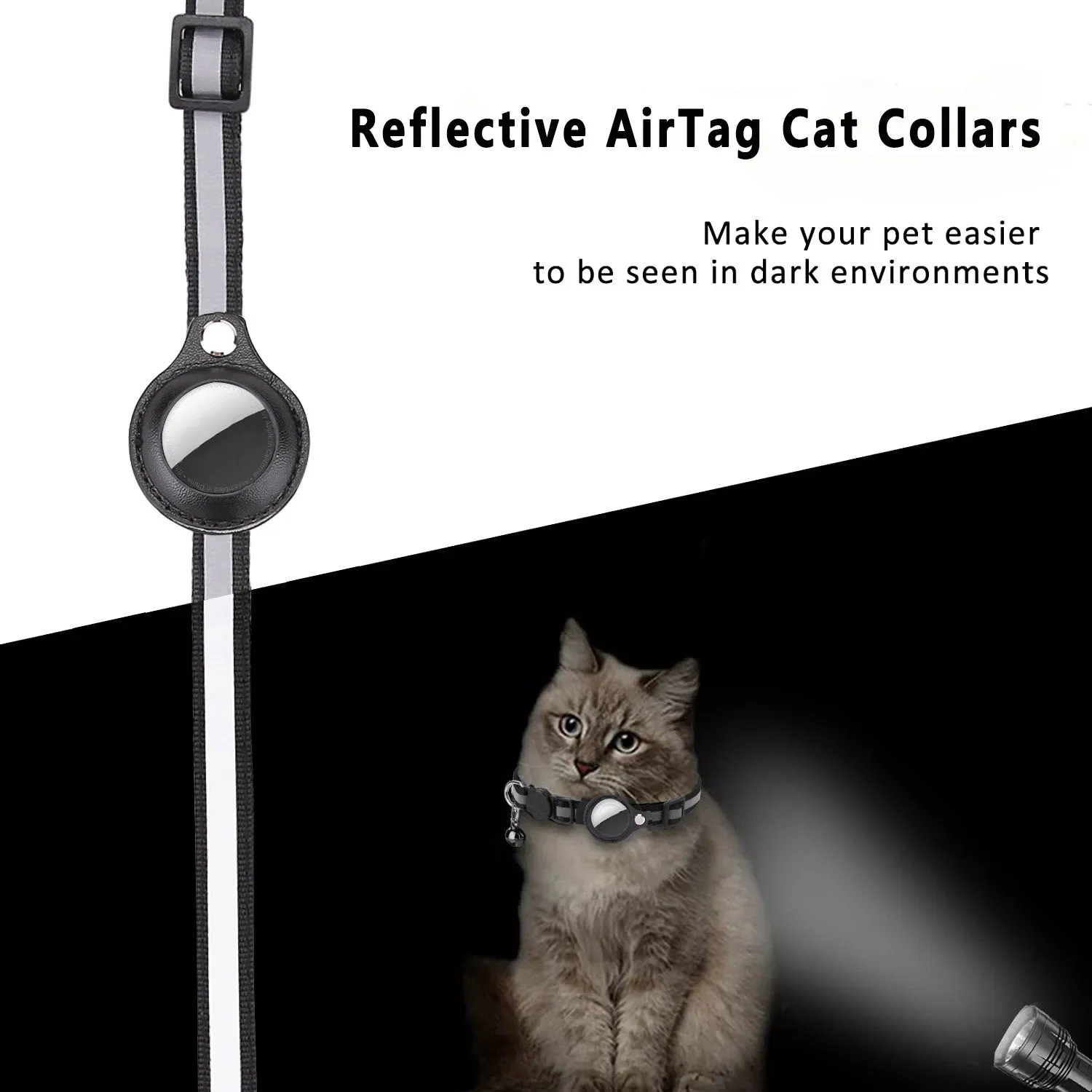 Coleira para Gato AirTag em Nylon Refletivo com Fivela de Segurança - Imagem 6