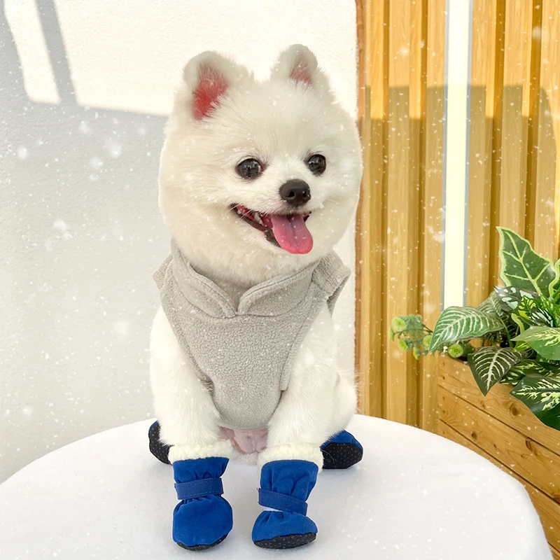 Botas de Neve para Cães Pequenos Impermeáveis Antiderrapantes 4 pçs - Imagem 6