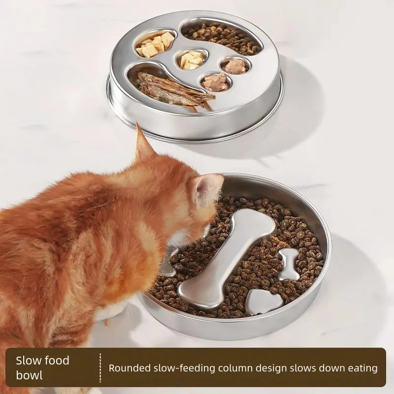 Tigela de Alimentação Lenta para Cães e Gatos de Aço Inoxidável - Imagem 5