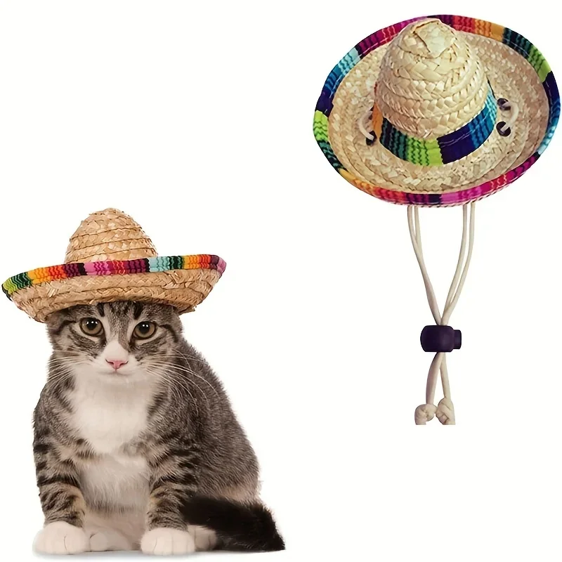 chapéu de verão para cães e gatos ajustável